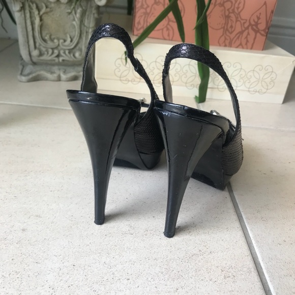 Black multi textured Guess sling backs size 10 - Picture 6 of 8